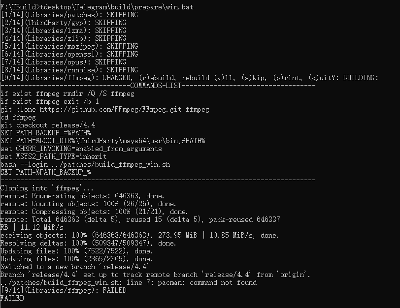[Question] Windows pre-compilation of ffmpeg failed · Issue #17247 ...