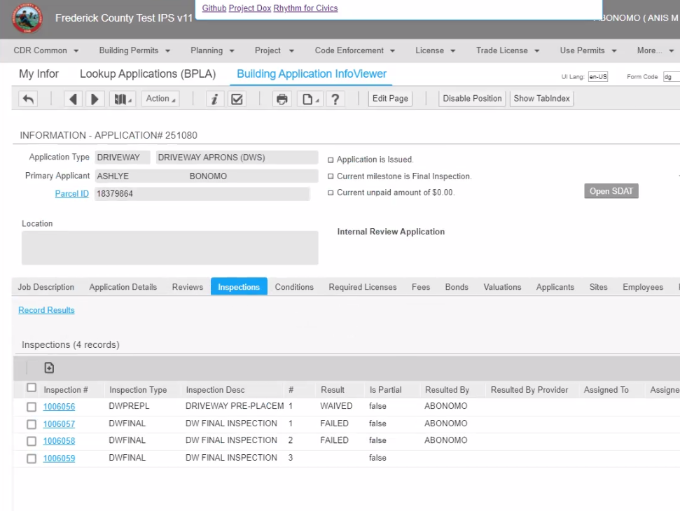 Building Permits Driveway Reinspection Fee · Issue 2056