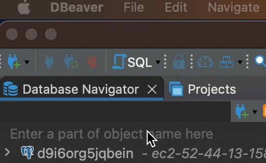 Connection related toolbar items disappear when I select a db from the ...