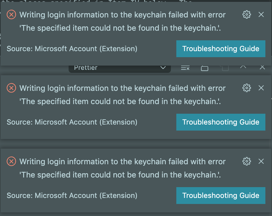 The specified item could not be found in the keychain · Issue #121742 ...
