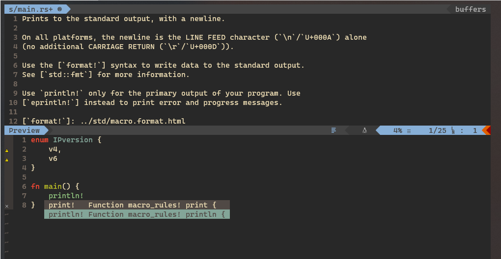 The buffers area does not close automatically after auto-completion ...