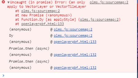 纯html 引入报错 Error: Can only apply to VectorLayer or VectorTileLayer ...