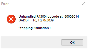 Unhandled opcode DADDI · Issue #1924 · project64/project64 · GitHub