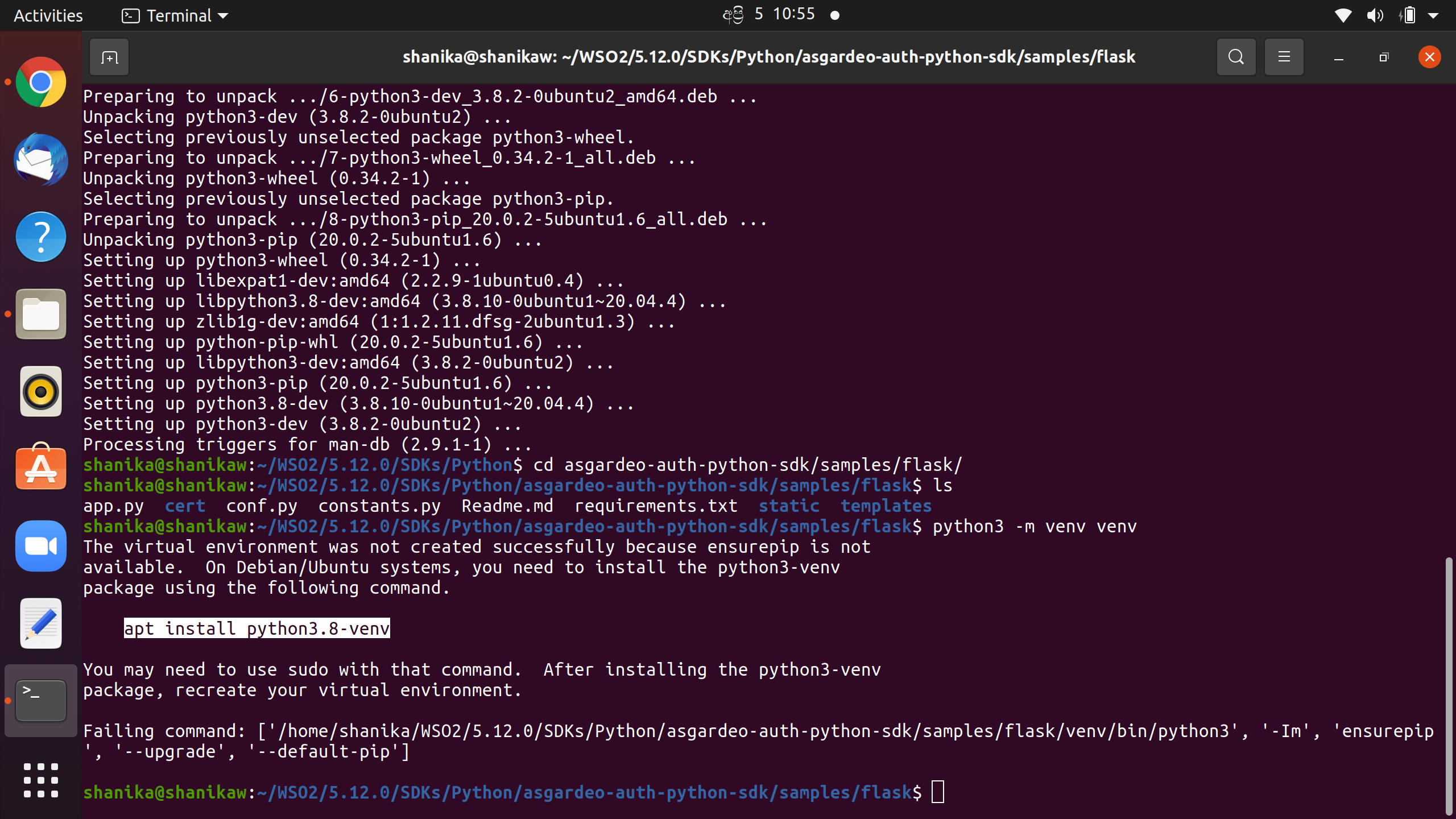 Getting ERROR: Failed building wheel for auth-python-sdk when ...