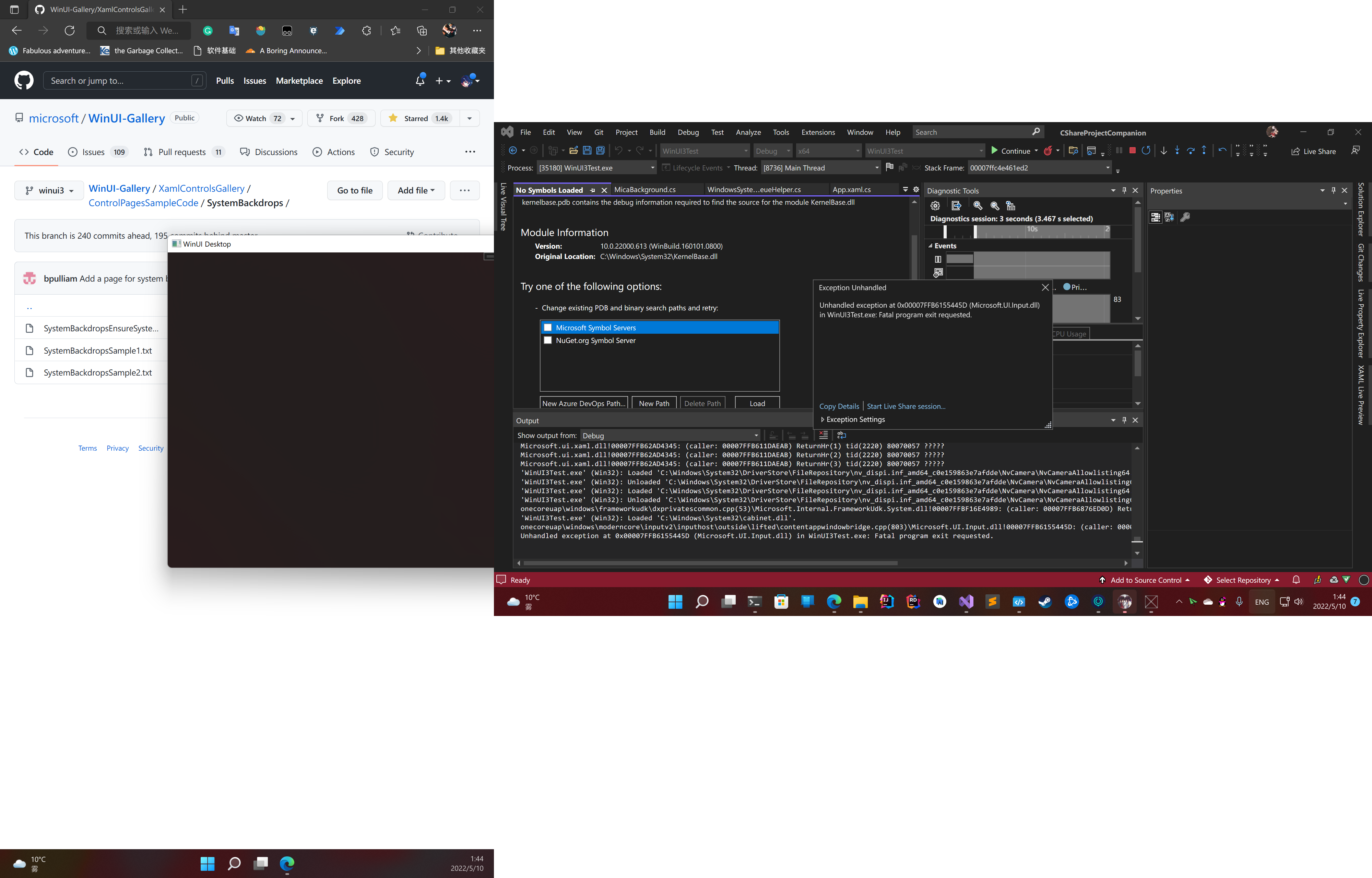 [BUG] Set backdrop to mica material in WinUI 3 1.1.0 preview 3 will ...