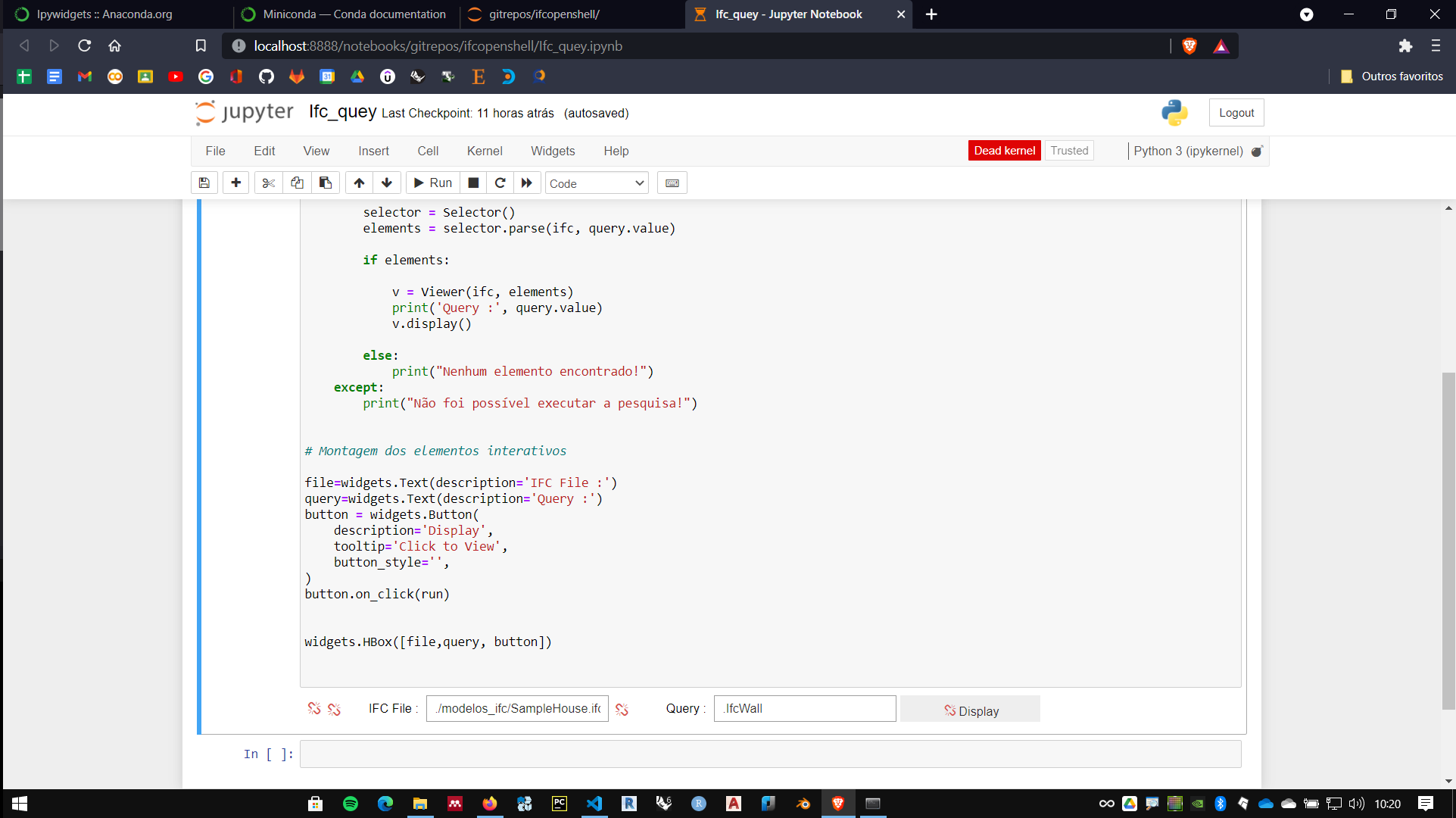 server kernels are all named Kernel died · Issue #1 · c4rlosdias/BIM-Notebooks · GitHub