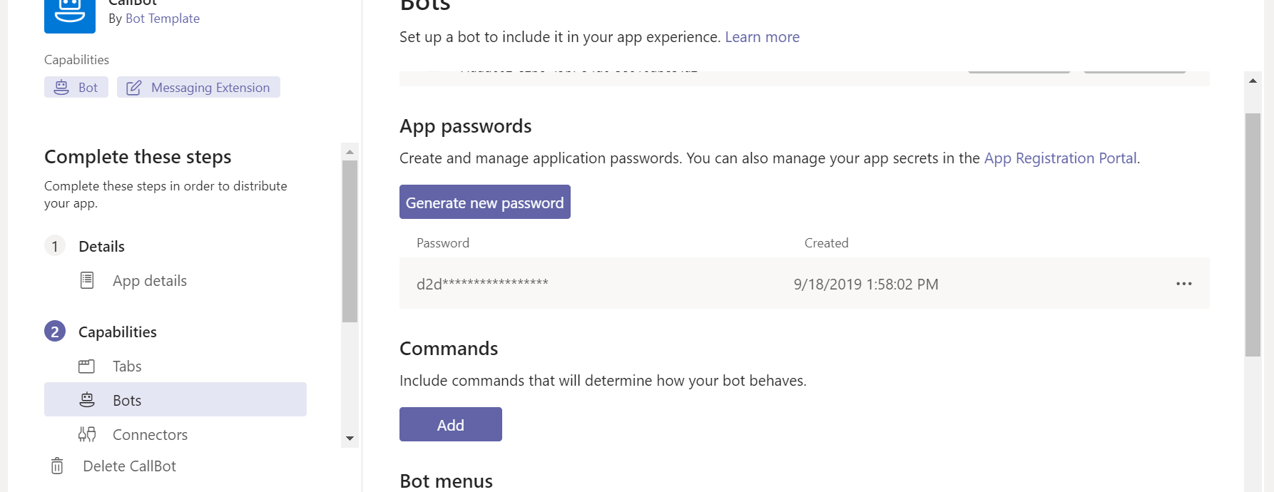 Microsoft Teams APP Studio - messages endpoint field not found in ...