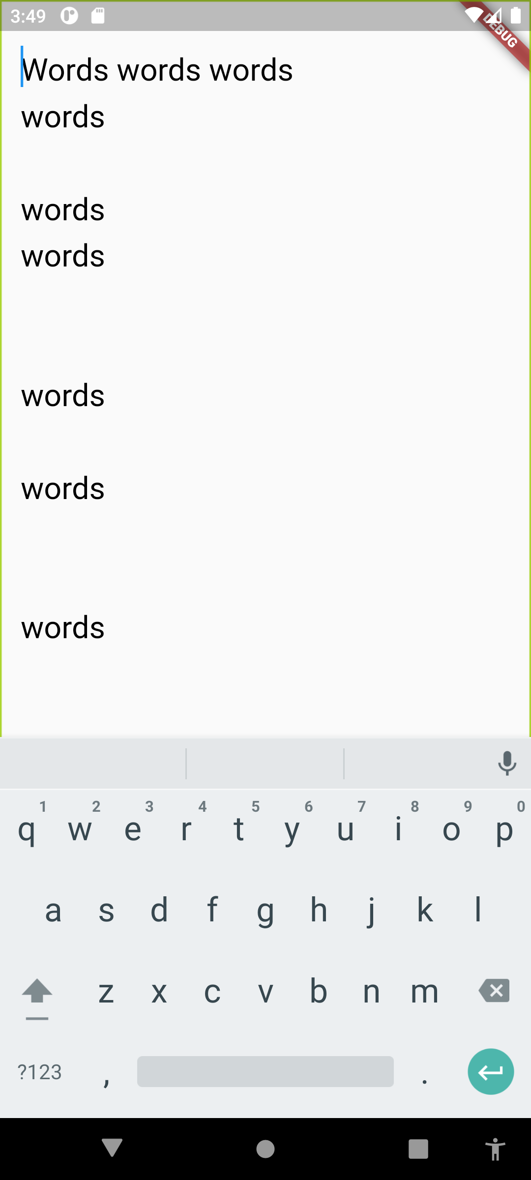 Empty lines in Text widget behave differently to empty lines in Rich ...