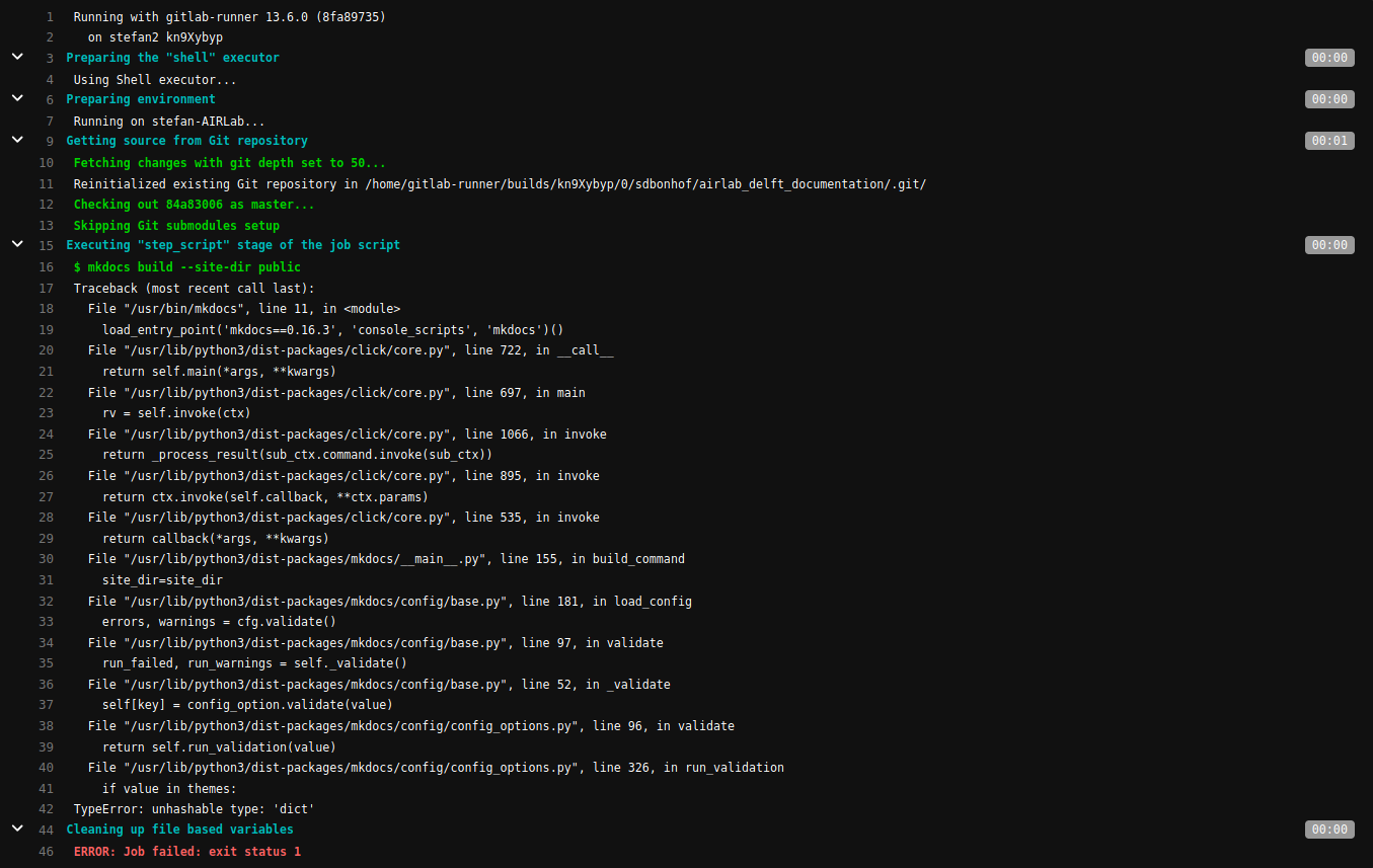 Build Failed When Using Gitlab Runner Issue 2250 Mkdocs mkdocs 