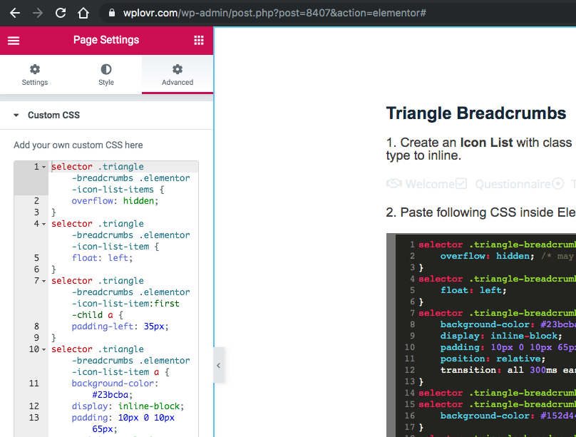 Page Custom CSS does not render in editor preview until css is modified ...