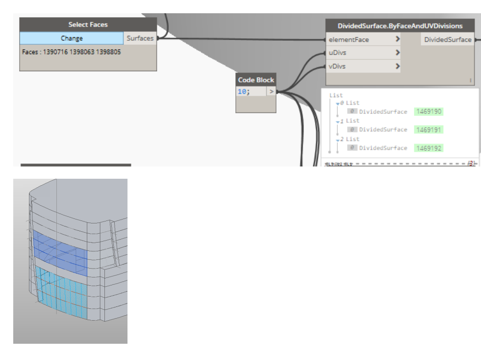 (DividedSurface.ByFaceAndUVDivisions) Node Not working on a Second Run ...