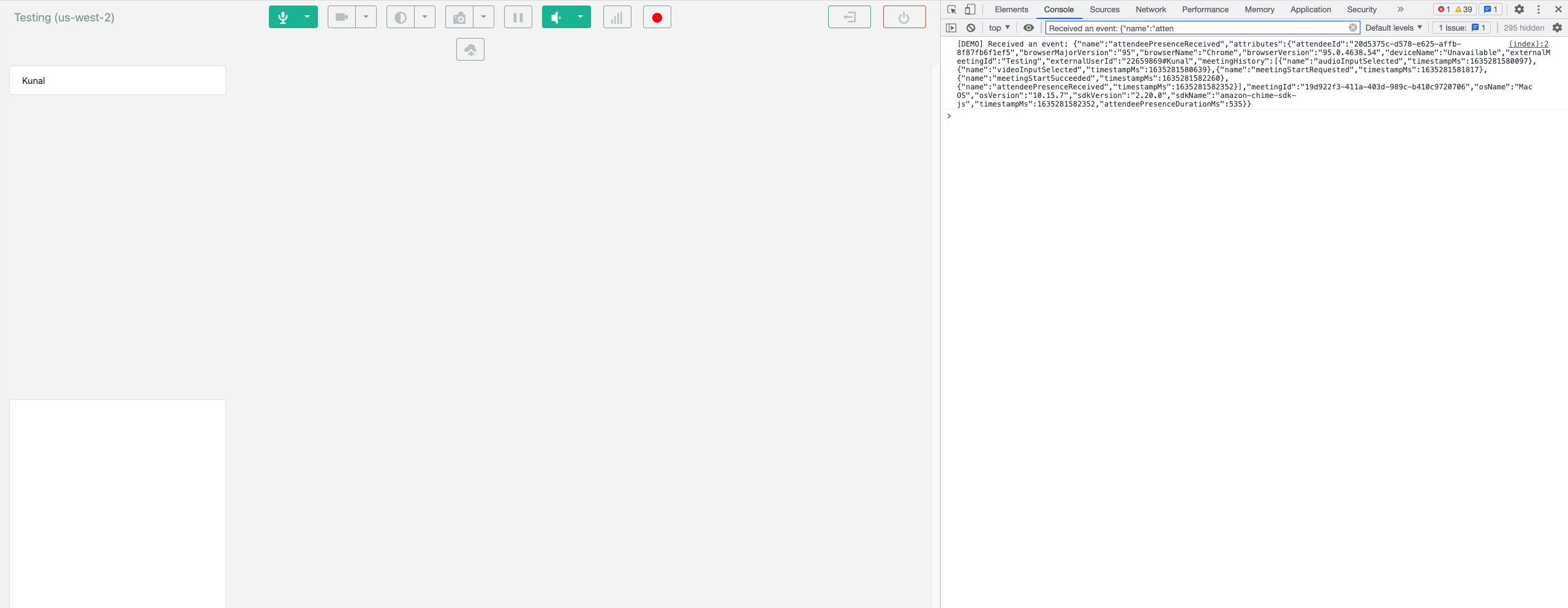 Did not receive event 'attendeePresenceReceived' in version chime sdk 2 ...