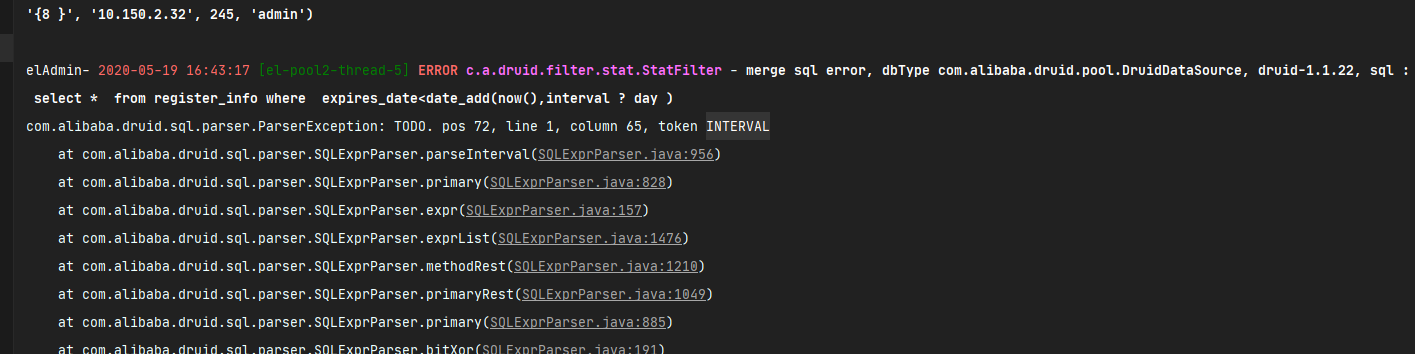 版本1.1.22,INTERVAL 关键字解析报错 · Issue #3807 · alibaba/druid · GitHub