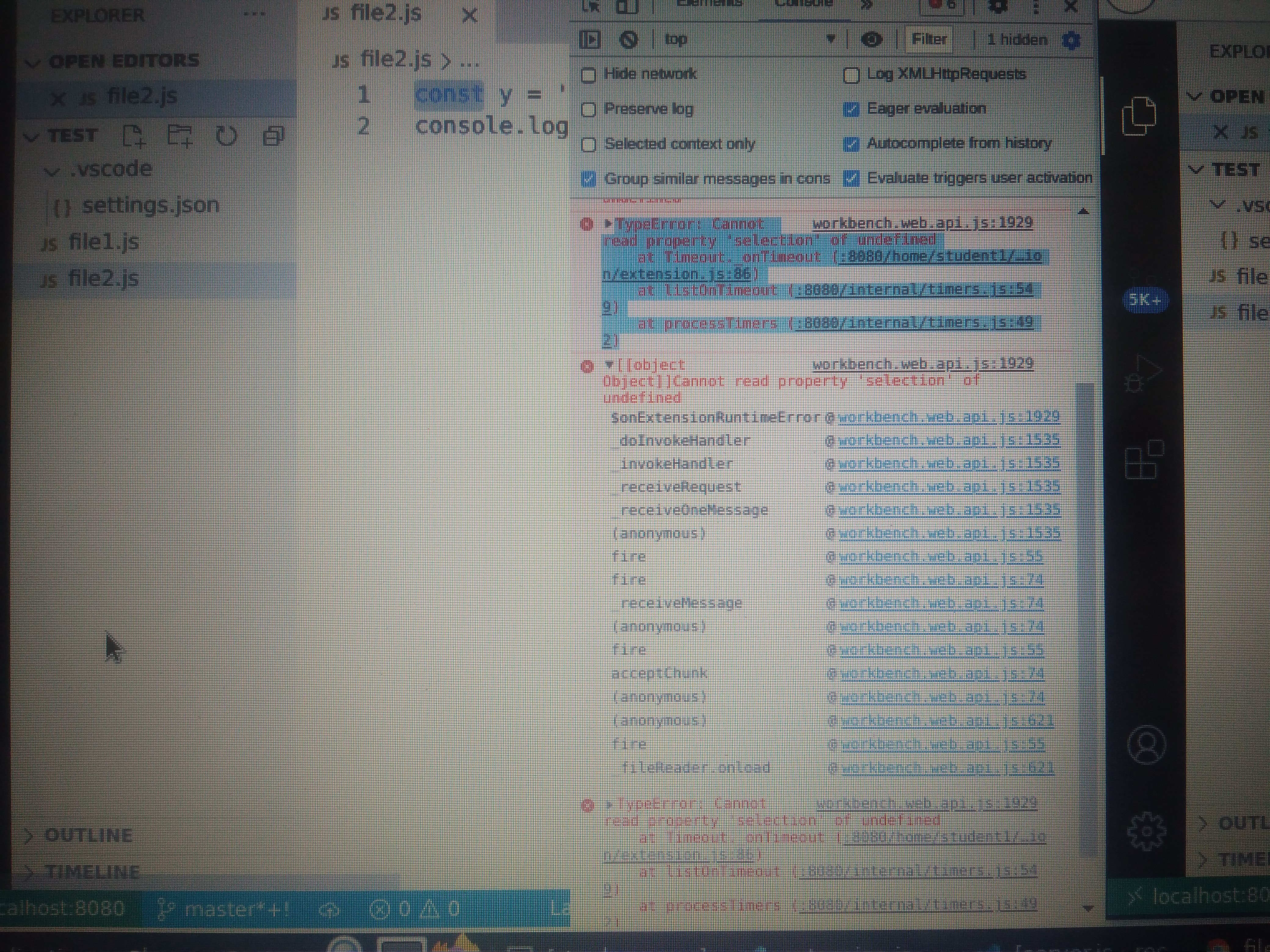 When the browser disconnects, VS Code kills the entire extension host ...
