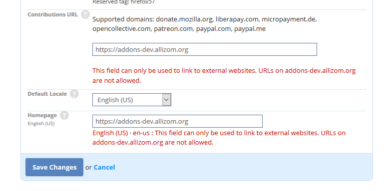 Add-on homepage + support URLS should not link to AMO · Issue #5846 ...