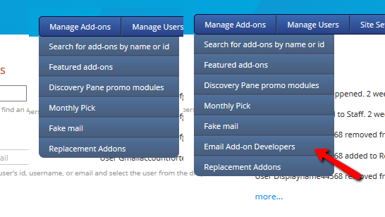 remove email devs support from /zadmin · Issue #6348 · mozilla/addons ...