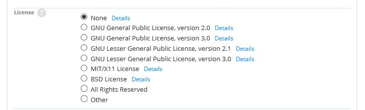 'Mozilla Public License' renamed as 'None' in the submission details ...