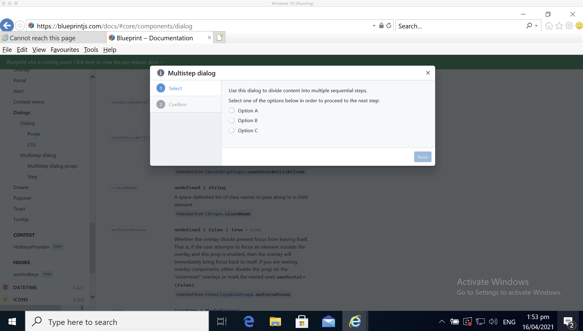 Dialog popup is not centrally aligned in IE 11 · Issue #4608 · palantir ...