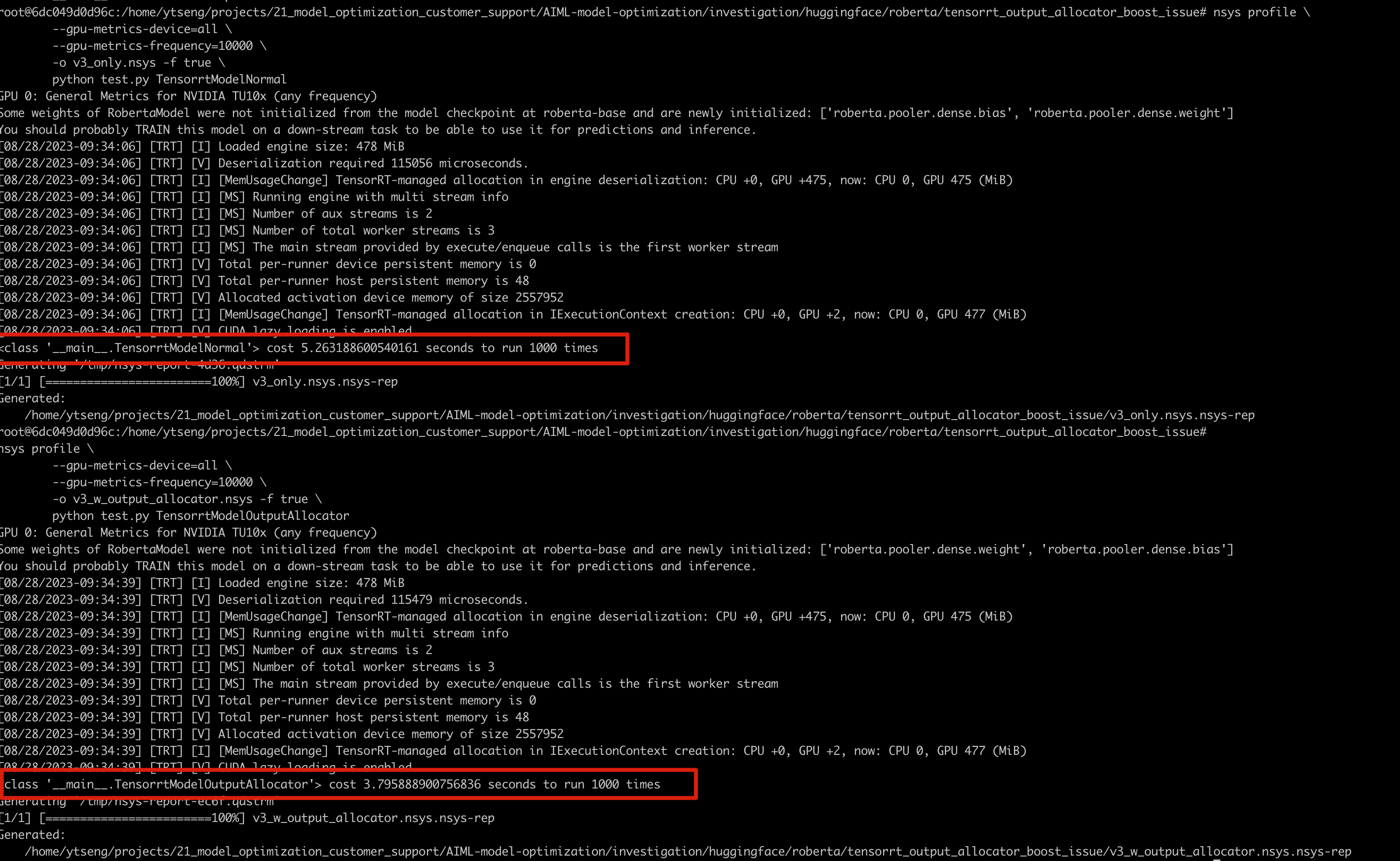Question Does IOutputAllocator have great latency improvement for