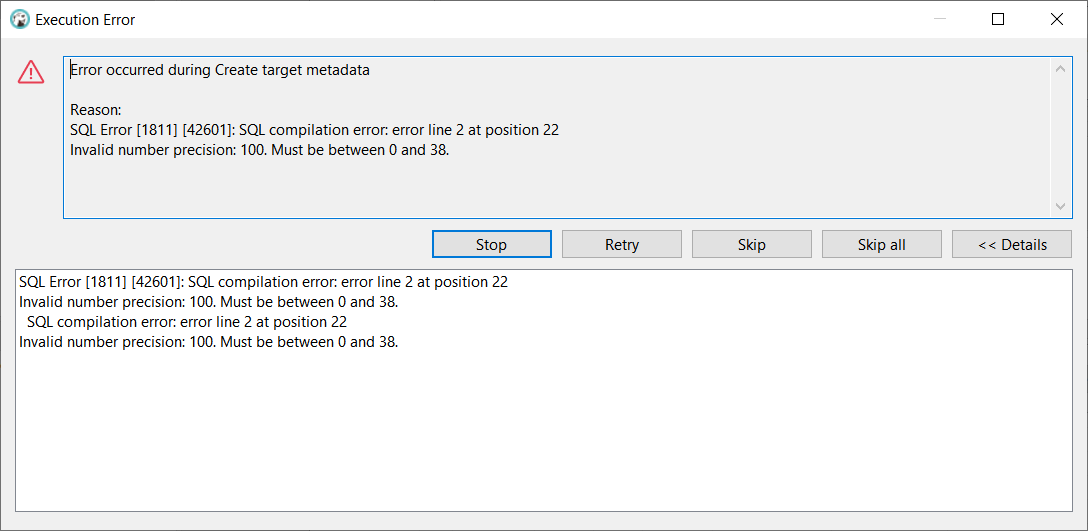 Incorrect precision for number type is set in case of export to new ...