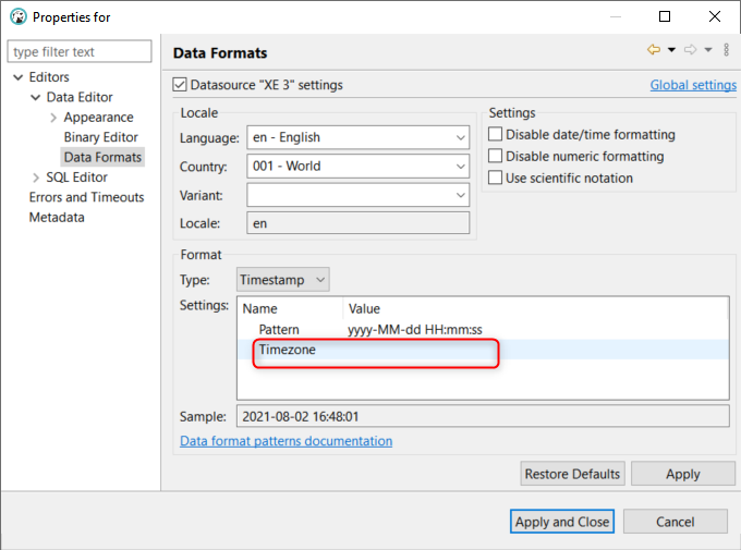 Allow Selection of Display Timezone · Issue 2414 · dbeaver/dbeaver