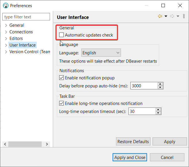 Unable to suppress Upgrade Prompt · Issue #15616 · dbeaver/dbeaver · GitHub