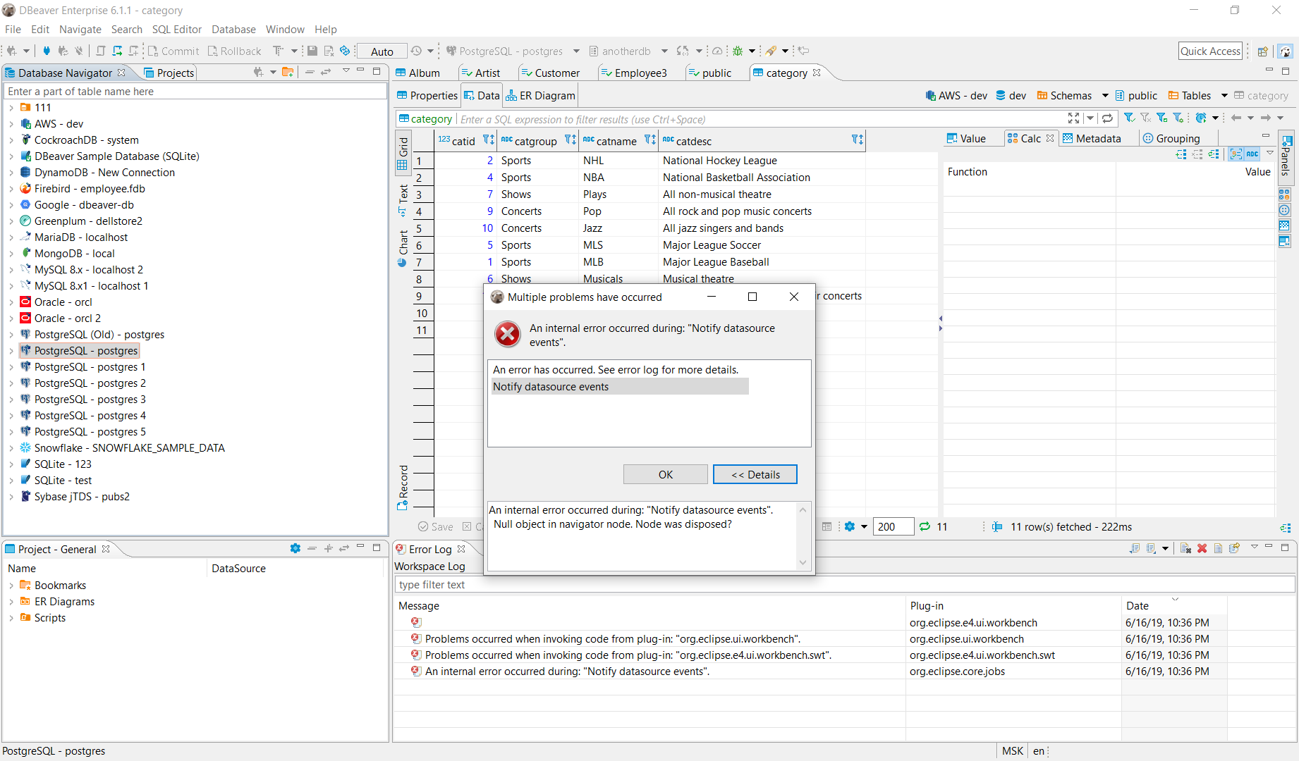 Error appears when trying to disconnect from db if any object from db ...
