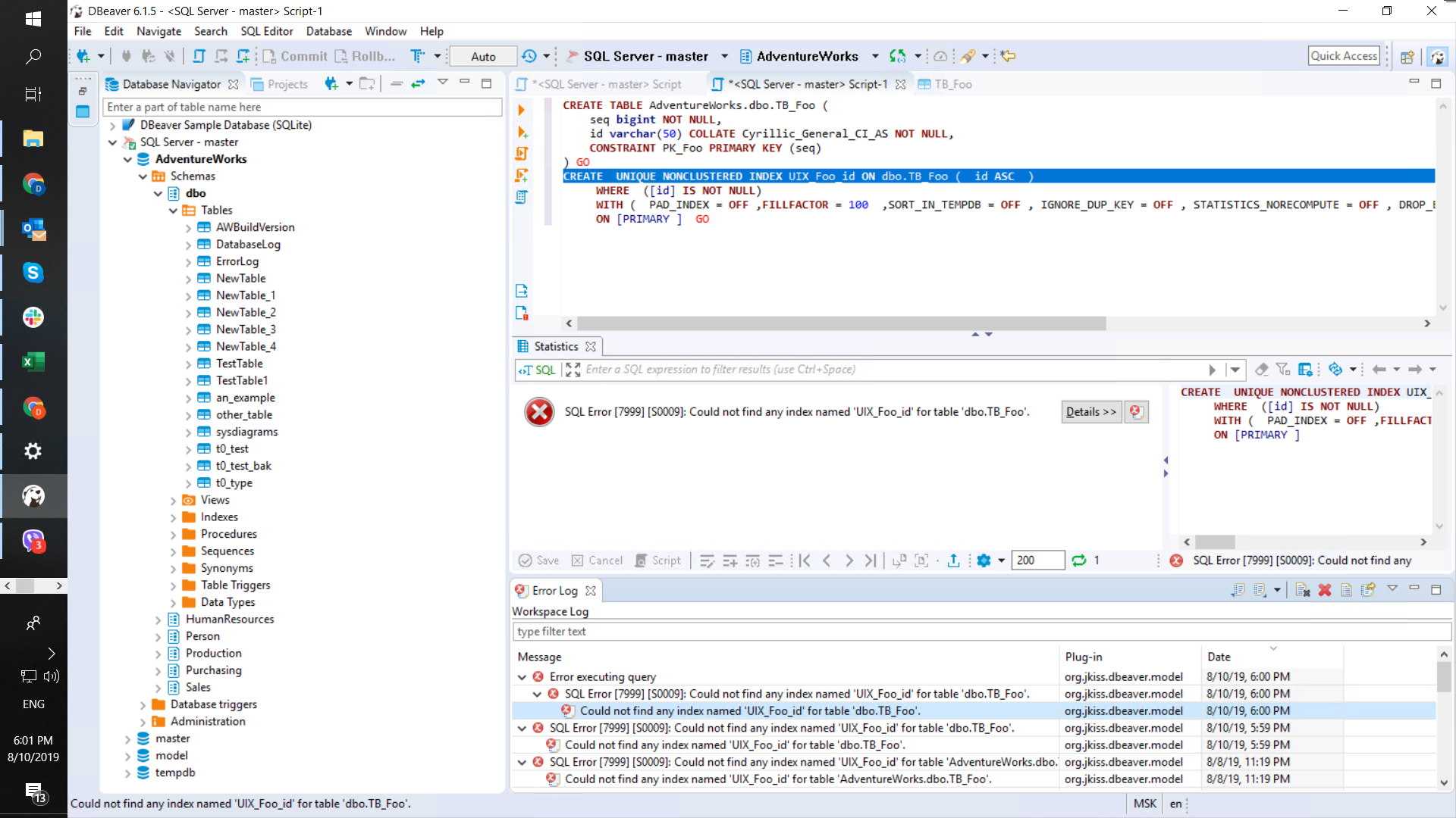 Generated DDL omits WHERE clause in CREATE UNIQUE INDEX statement