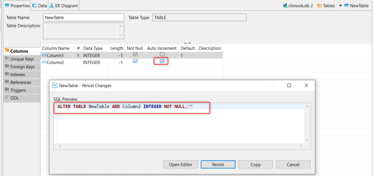 Auto Increment Option Checking Has No Effect When Trying To Create