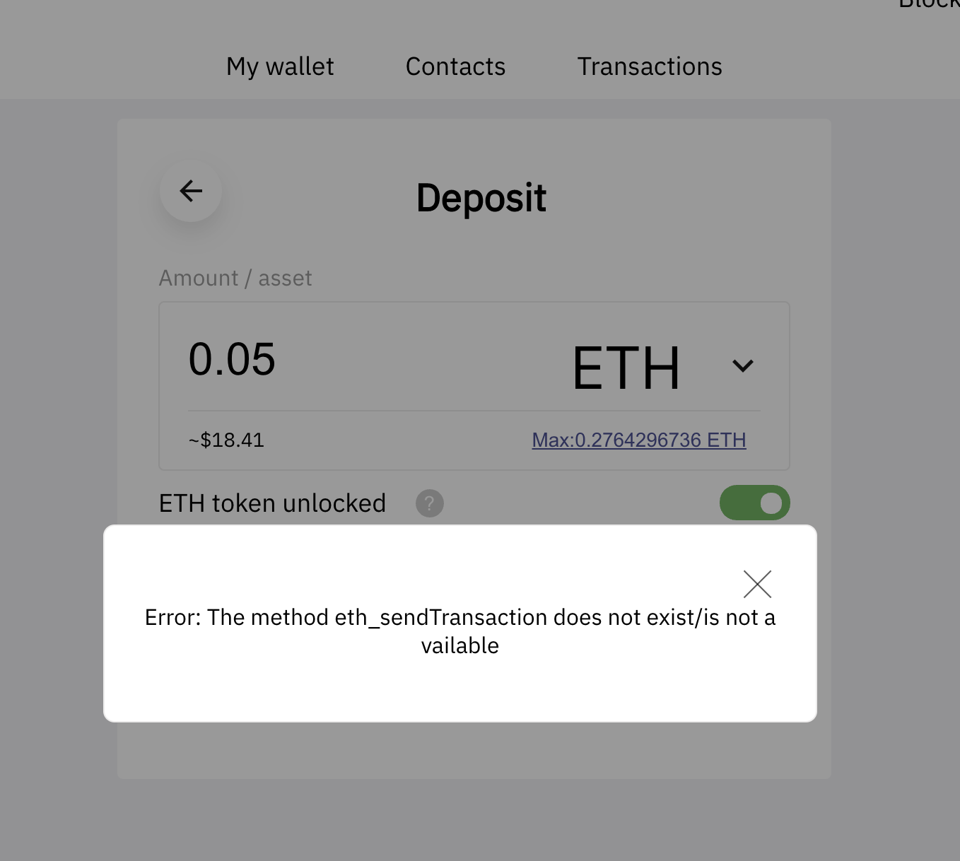 Trying to deposit with Wallet Connect causes error · Issue #249 ...