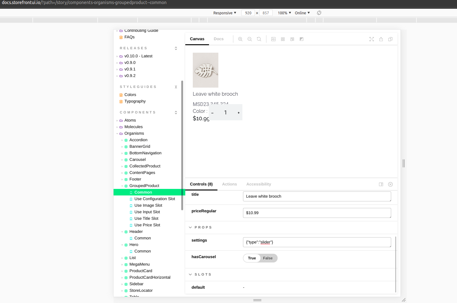 [BUG] SfGroupedProduct storybook mobile view broken · Issue #1636 ...