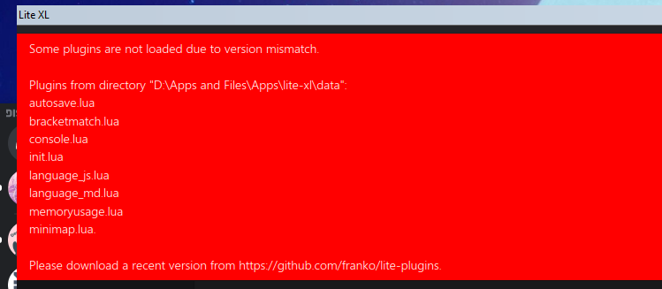 Issues with plugins on new release. · Issue #155 · lite-xl/lite-xl · GitHub