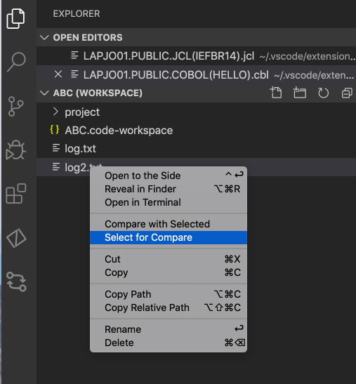 Add compare actions for USS files and Data Sets · Issue #246 · zowe ...