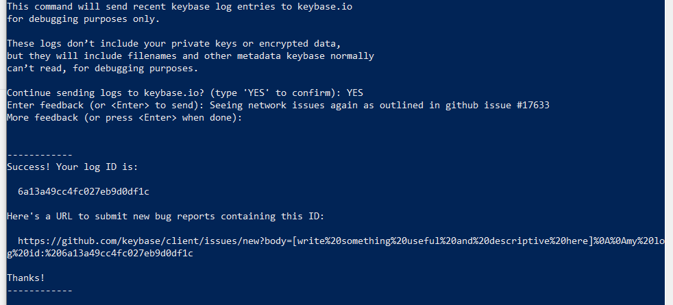 No visibility into network errors · Issue #17633 · keybase/client · GitHub
