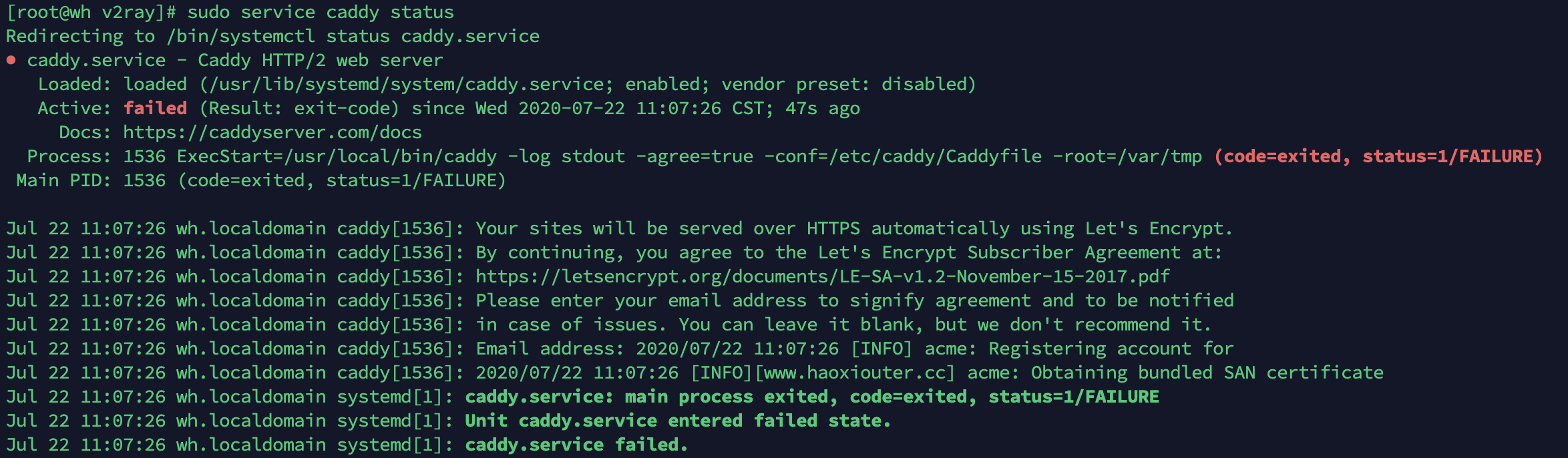 使用脚本最后一句话的时候说下载caddy失败，怎么办呢？ · Issue #625 · 233boy/v2ray · GitHub