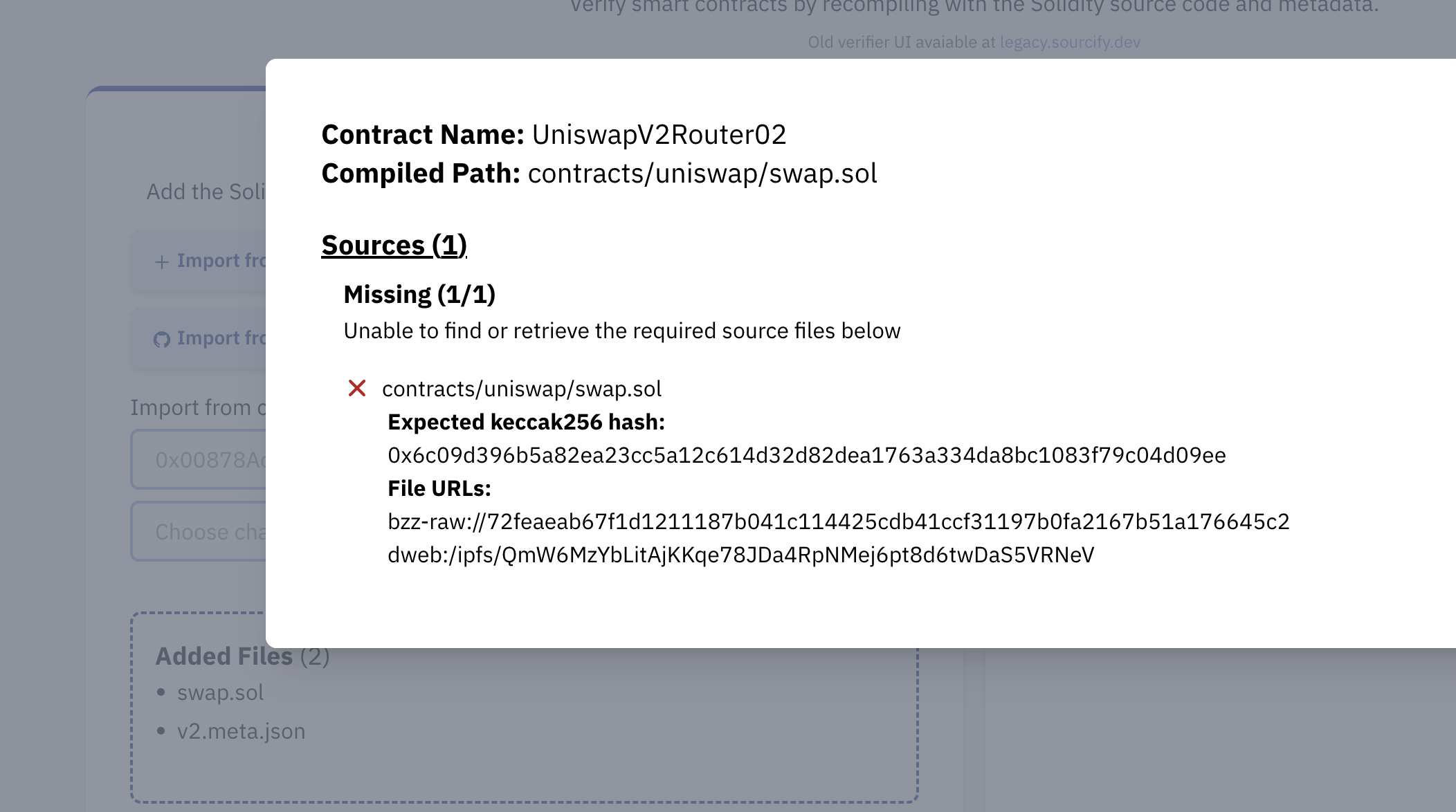 verify contract failed · Issue #891 · argotorg/sourcify · GitHub
