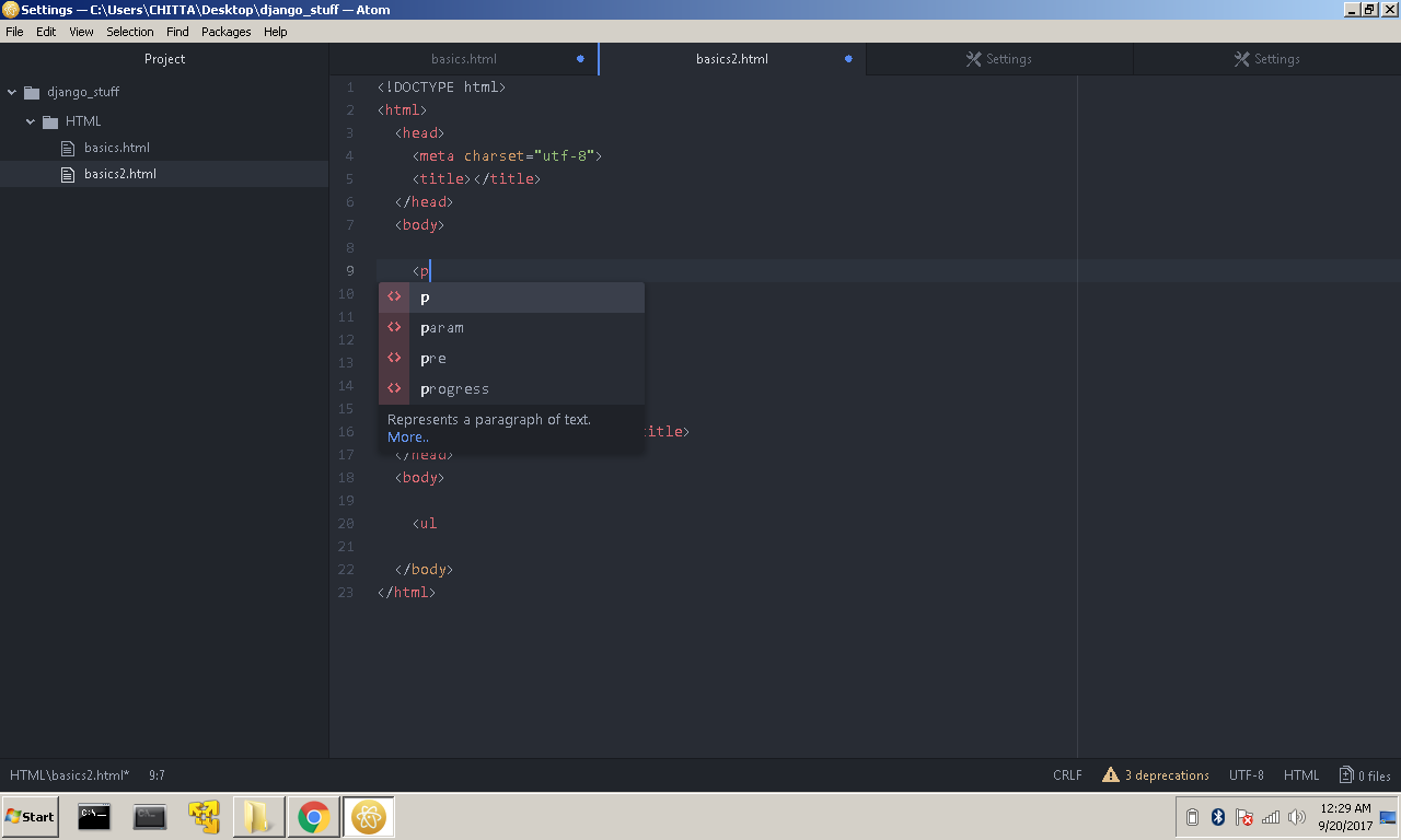 this is only showing the element part but after hitting enter it is not ...