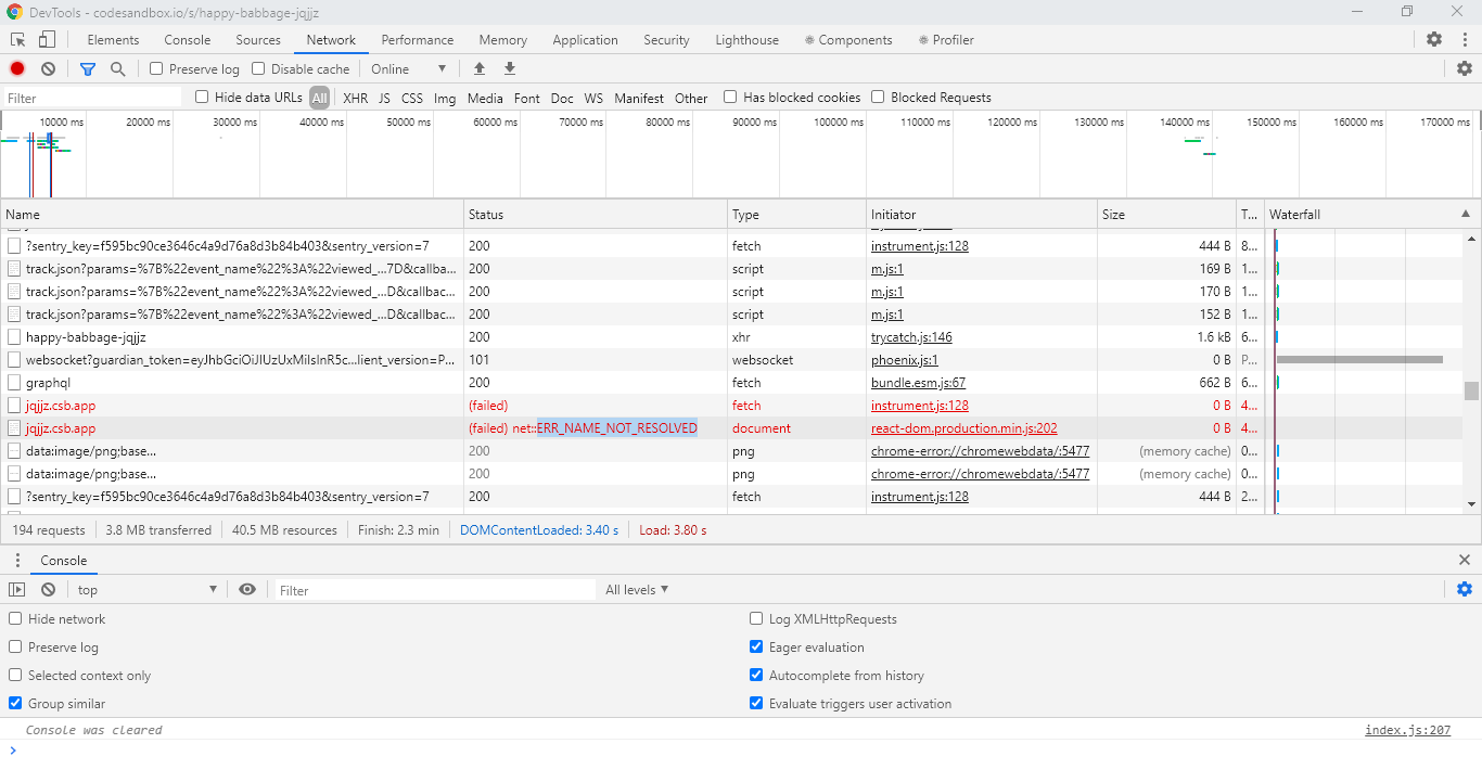CodeSandBox not loading in Google Chrome 83. Works in Edge 83 with ...