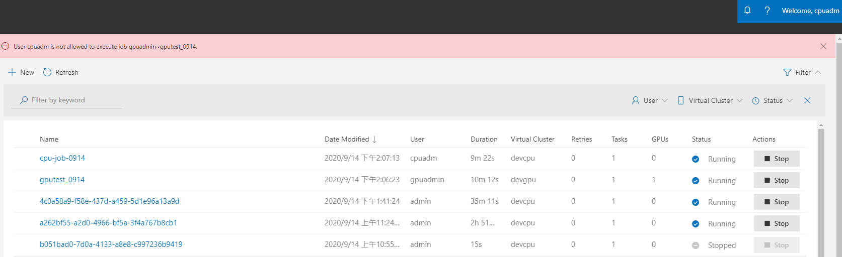 Job list permission · Issue #4904 · microsoft/pai · GitHub
