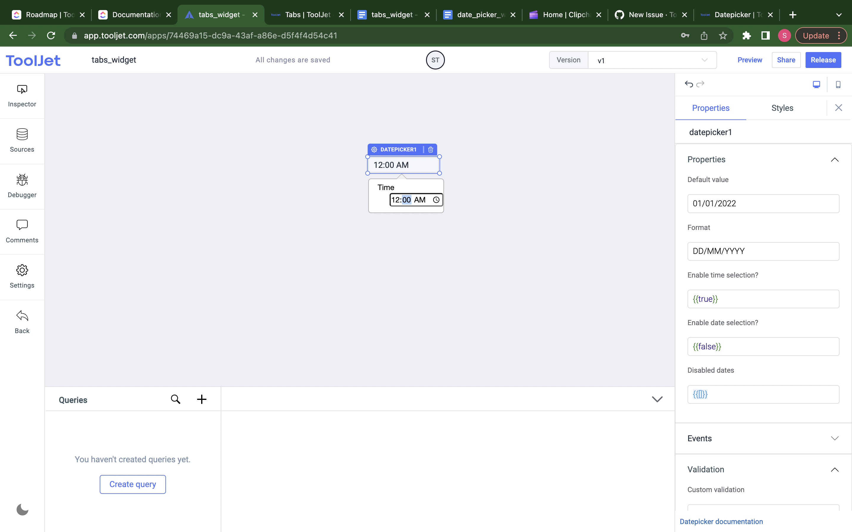 Center align the time-picker container UI · Issue #3578 · ToolJet ...