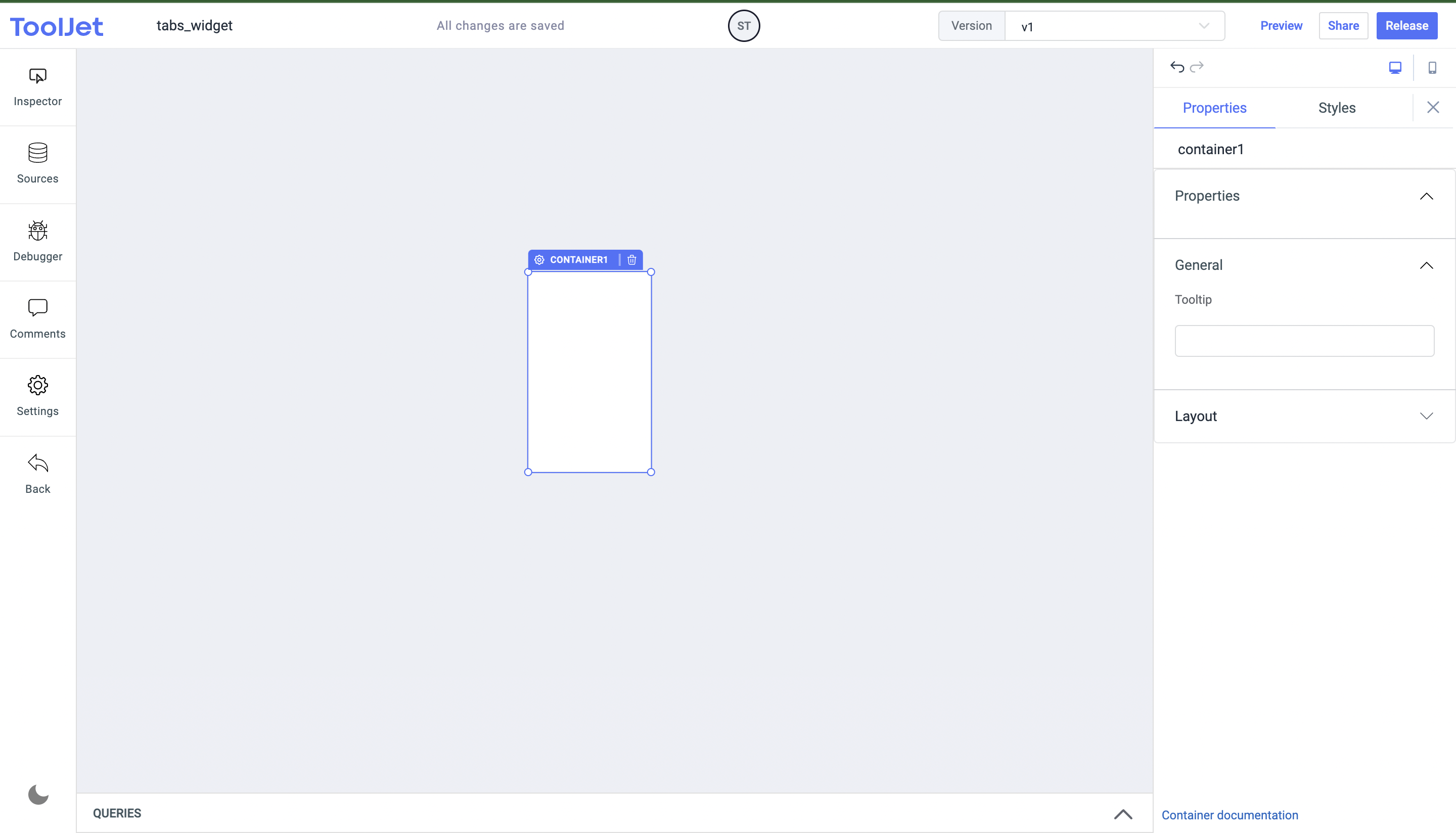 Hide properties in container widget · Issue #3581 · ToolJet/ToolJet ...