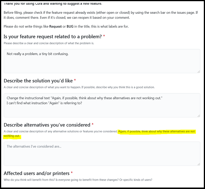 Change wording for Feature request instruction · Issue #9449 ...