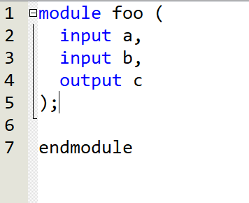 Highlighting of module ports declaration for verilog codes is not ...