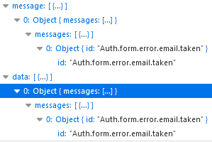 Error message response - two arrays that only returning single object ...