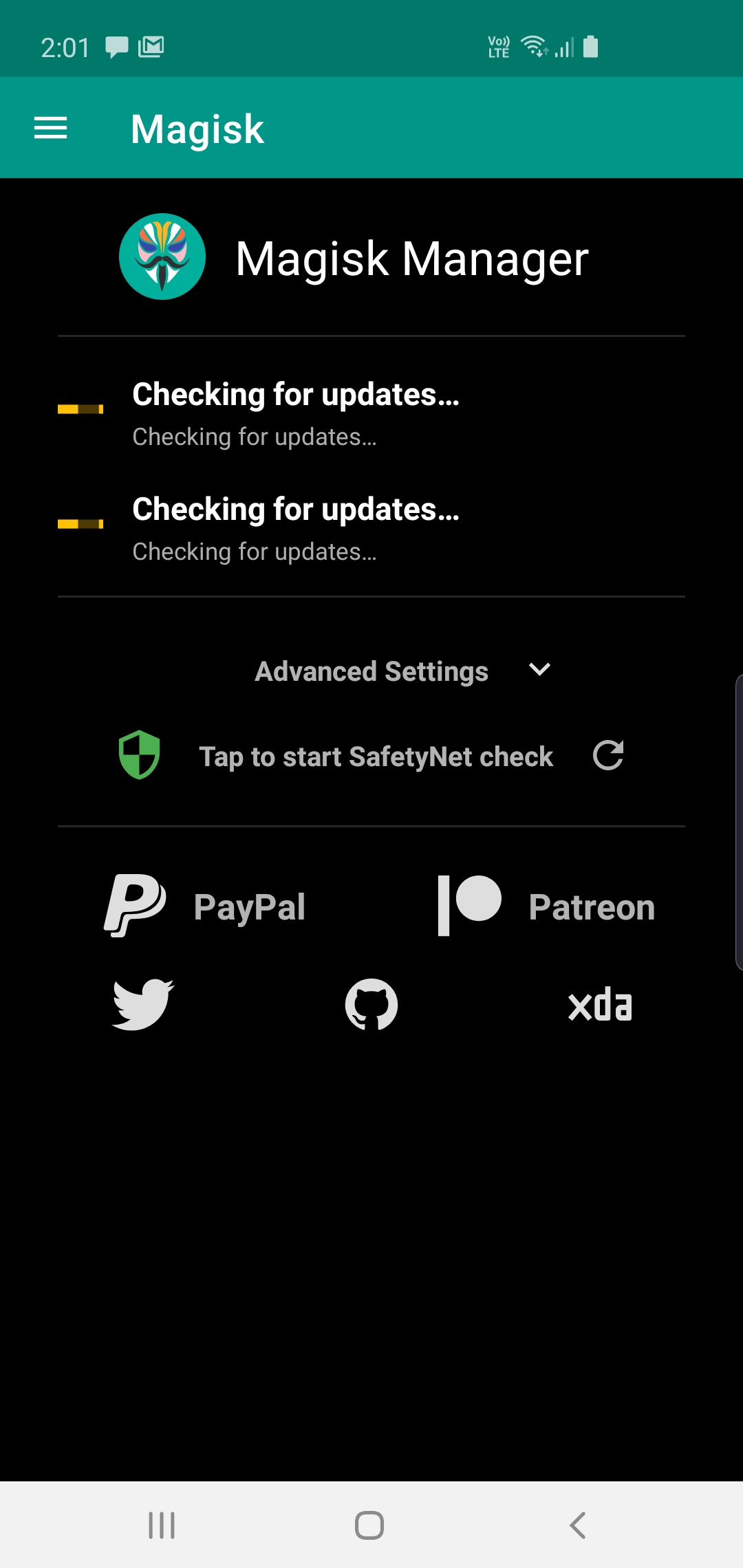 Magisk Manager Canary stuck on "Checking for updates..." · Issue #1885 ...