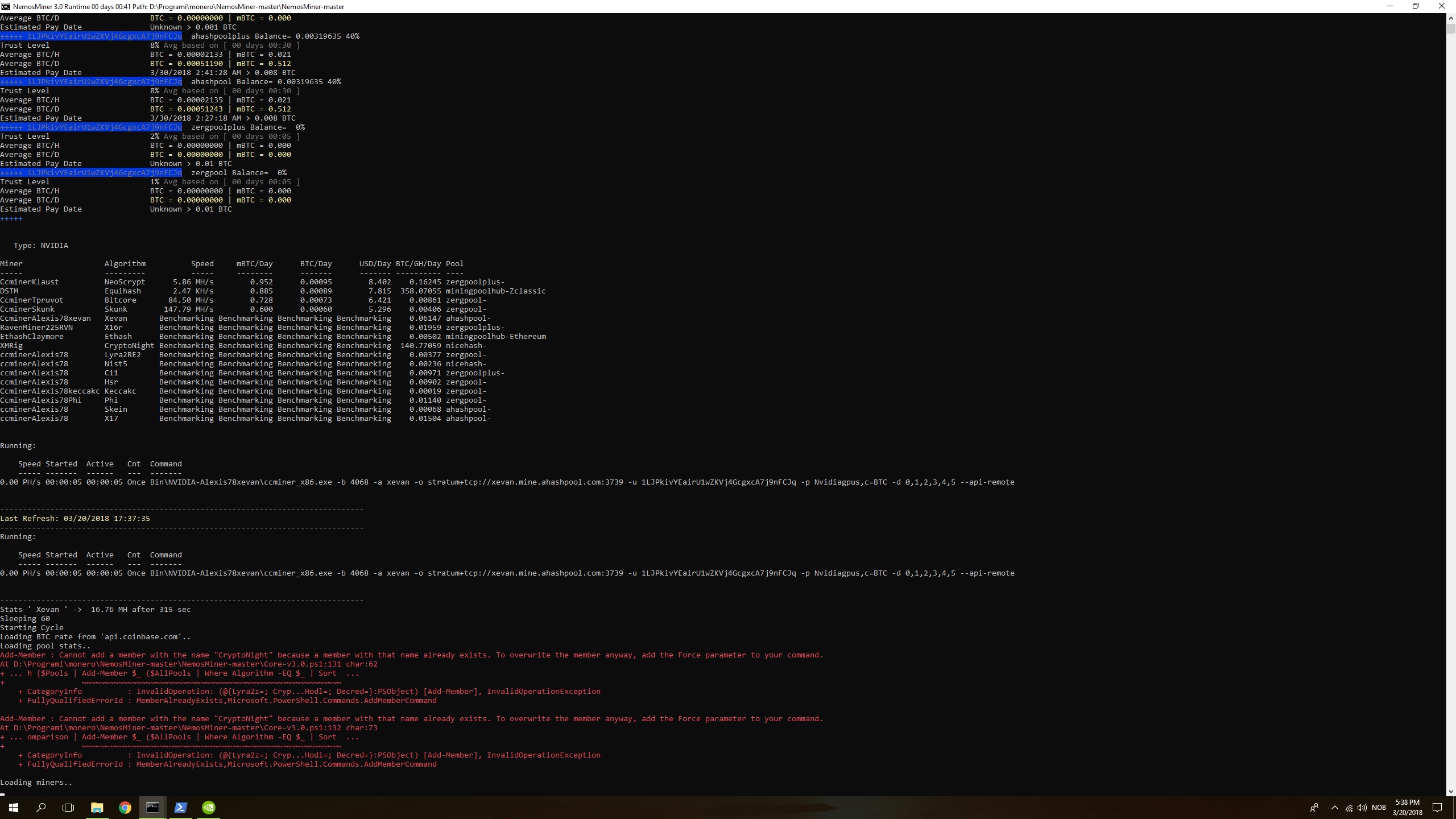 Reports error on Cryptonight · Issue #430 · nemosminer/NemosMiner · GitHub