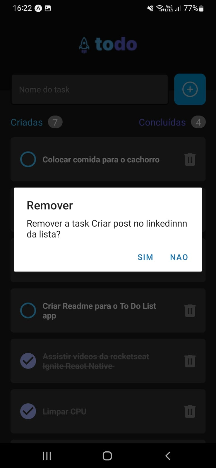 GitHub - bielpatricio/toDoList: To Do List using React Native ...