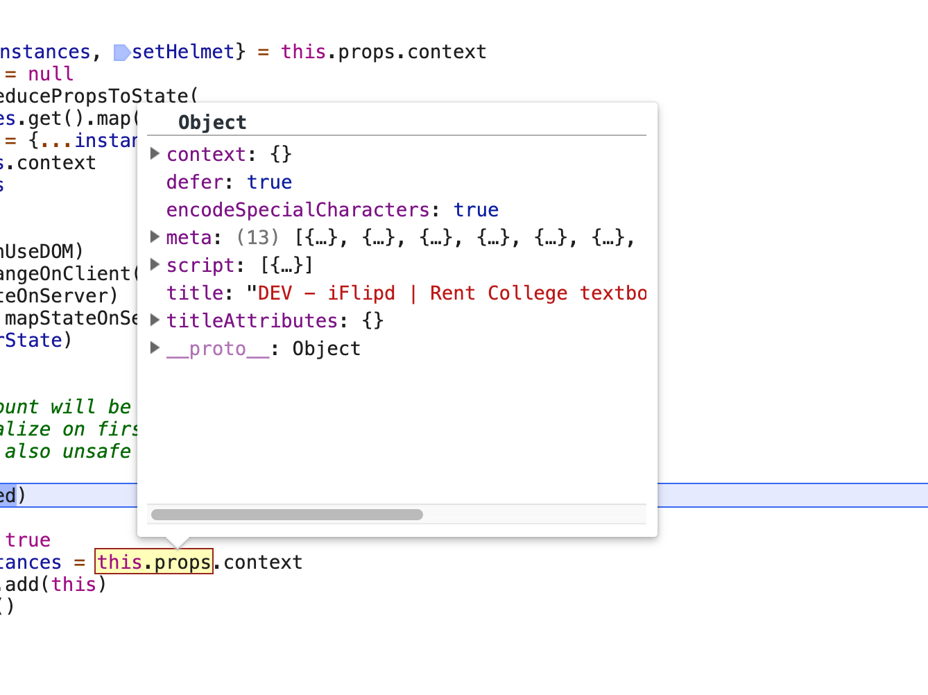 Following example throws error · Issue 53 · staylor/reacthelmetasync