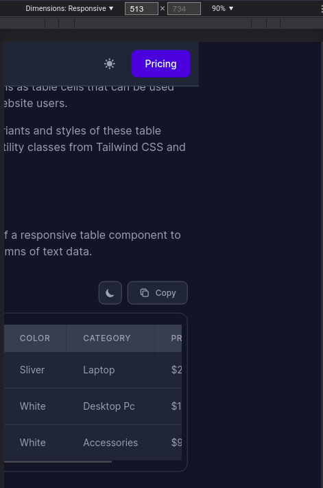 Table overflows the body. · Issue #111 · themesberg/flowbite · GitHub
