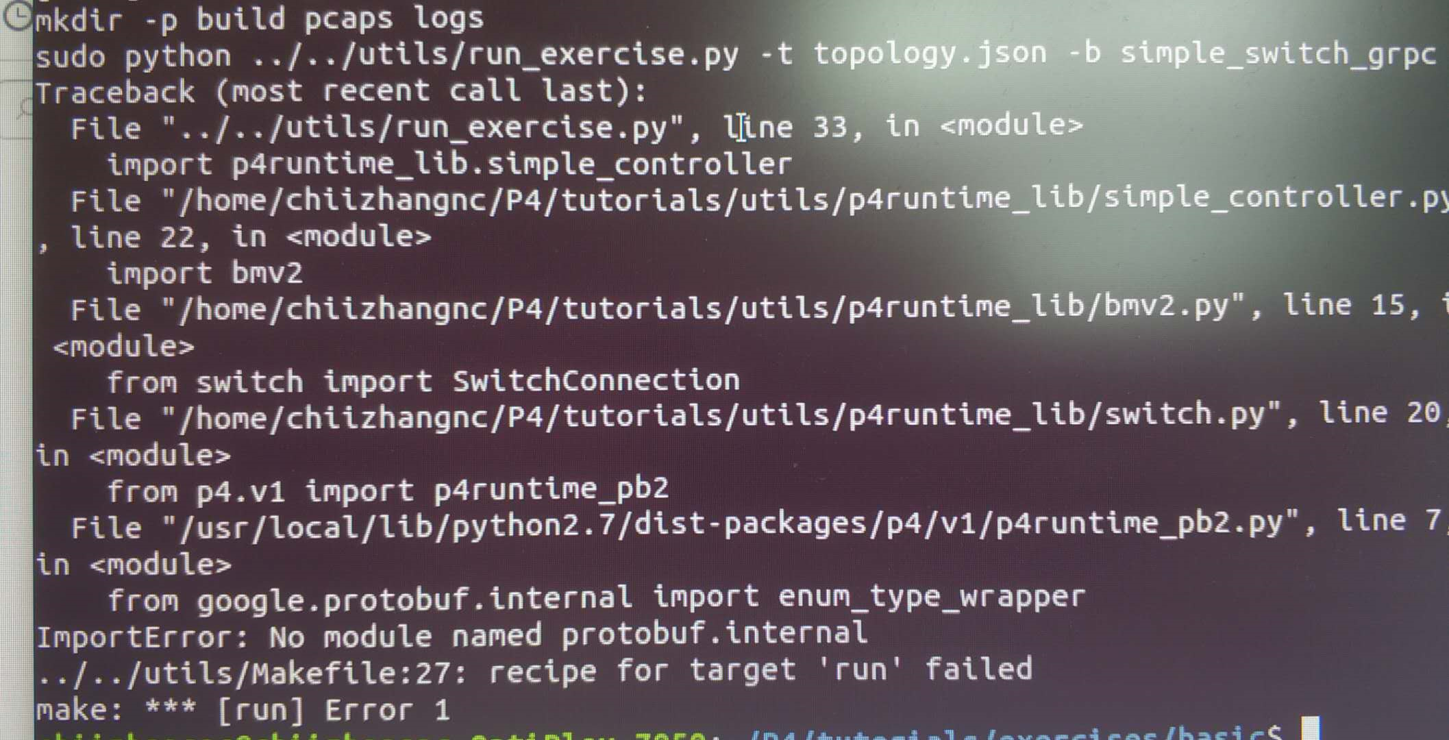 Run basic: No module named protobuf.internal · Issue #265 · p4lang ...